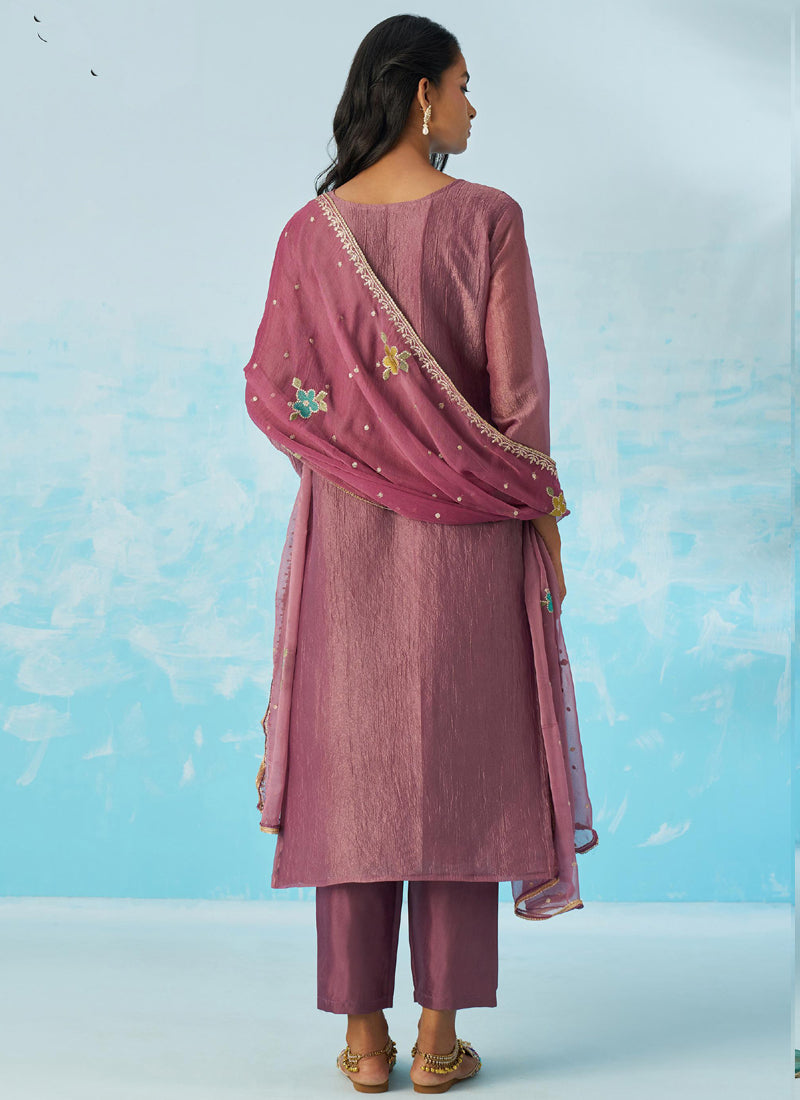 Vegaa Fashion Lavender Organza Embroidered Party Wear Suit  Grab2Buy Vegaa Fashion Grab2Buy