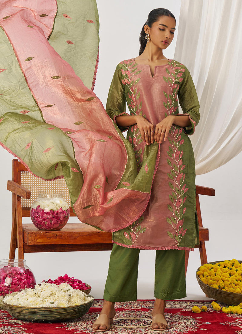 Vegaa Fashion Peach Organza Embroidered Party Wear Suit  Grab2Buy Vegaa Fashion Grab2Buy