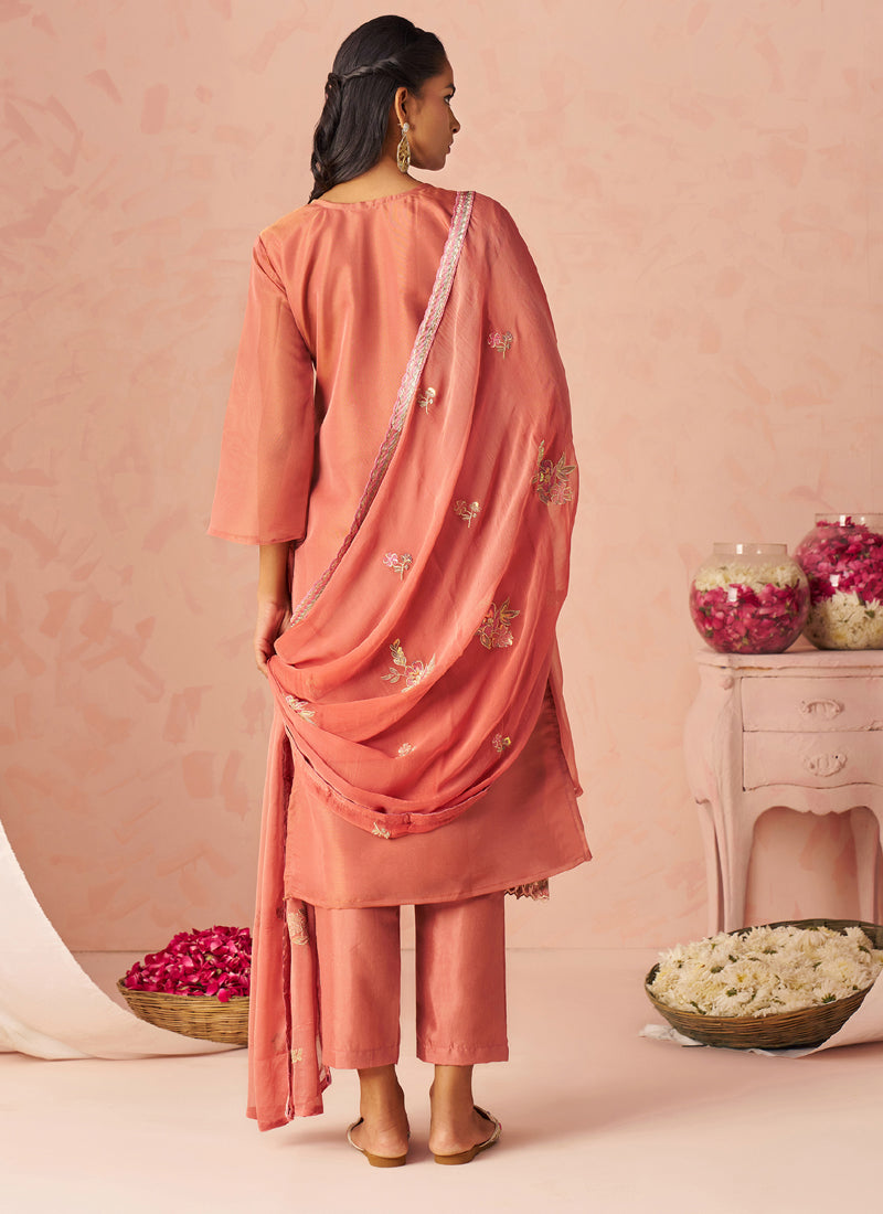 Vegaa Fashion Rust Silk Zari Fancy Embroidered Designer Suit For Wedding  Grab2Buy Vegaa Fashion Grab2Buy