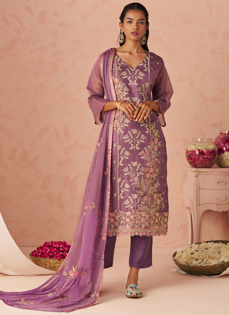 Vegaa Fashion Lavender Silk Zari Fancy Embroidered Designer Suit For Wedding  Grab2Buy Vegaa Fashion Grab2Buy