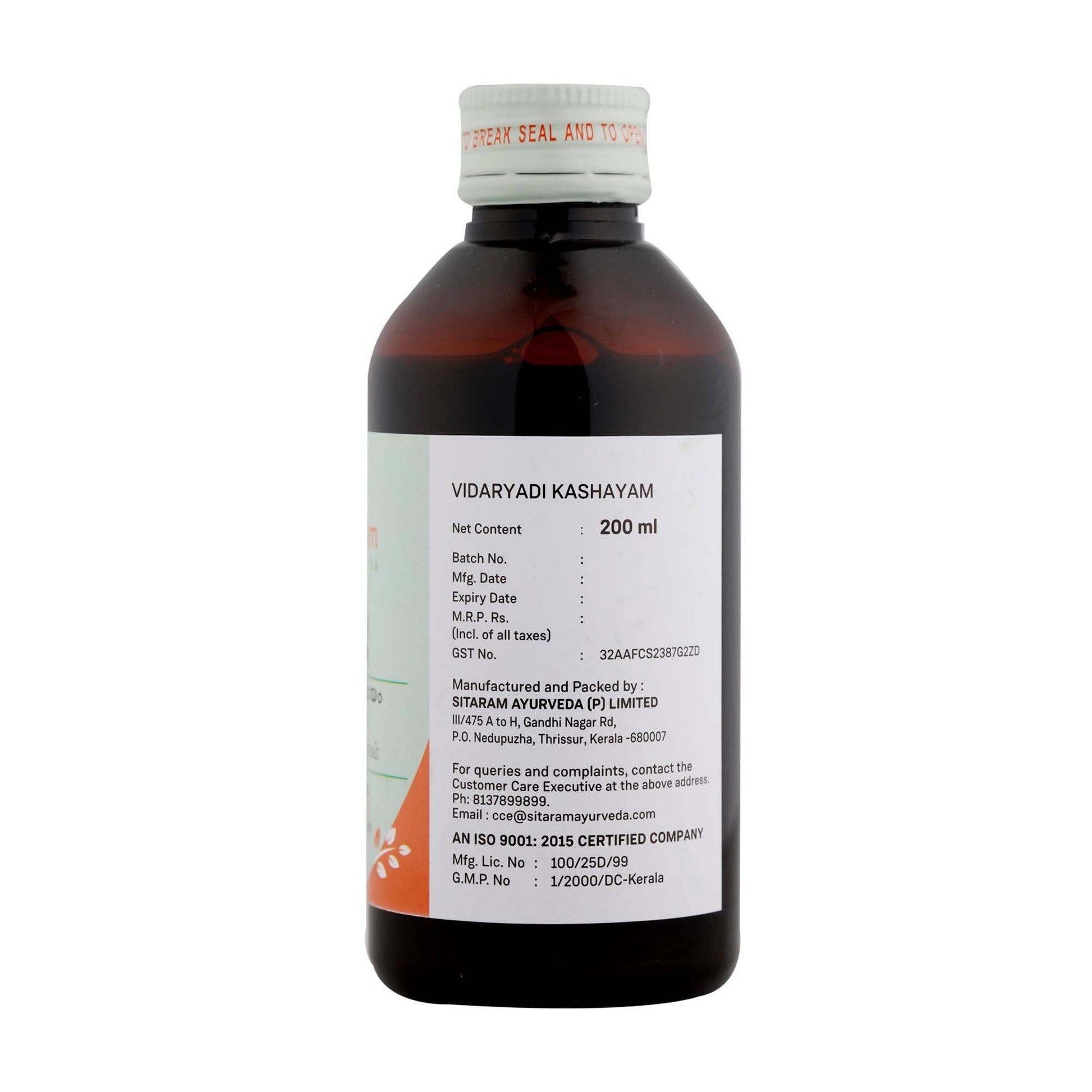 Sitaram Ayurveda Vidaryadi Kashayam Syrup 
