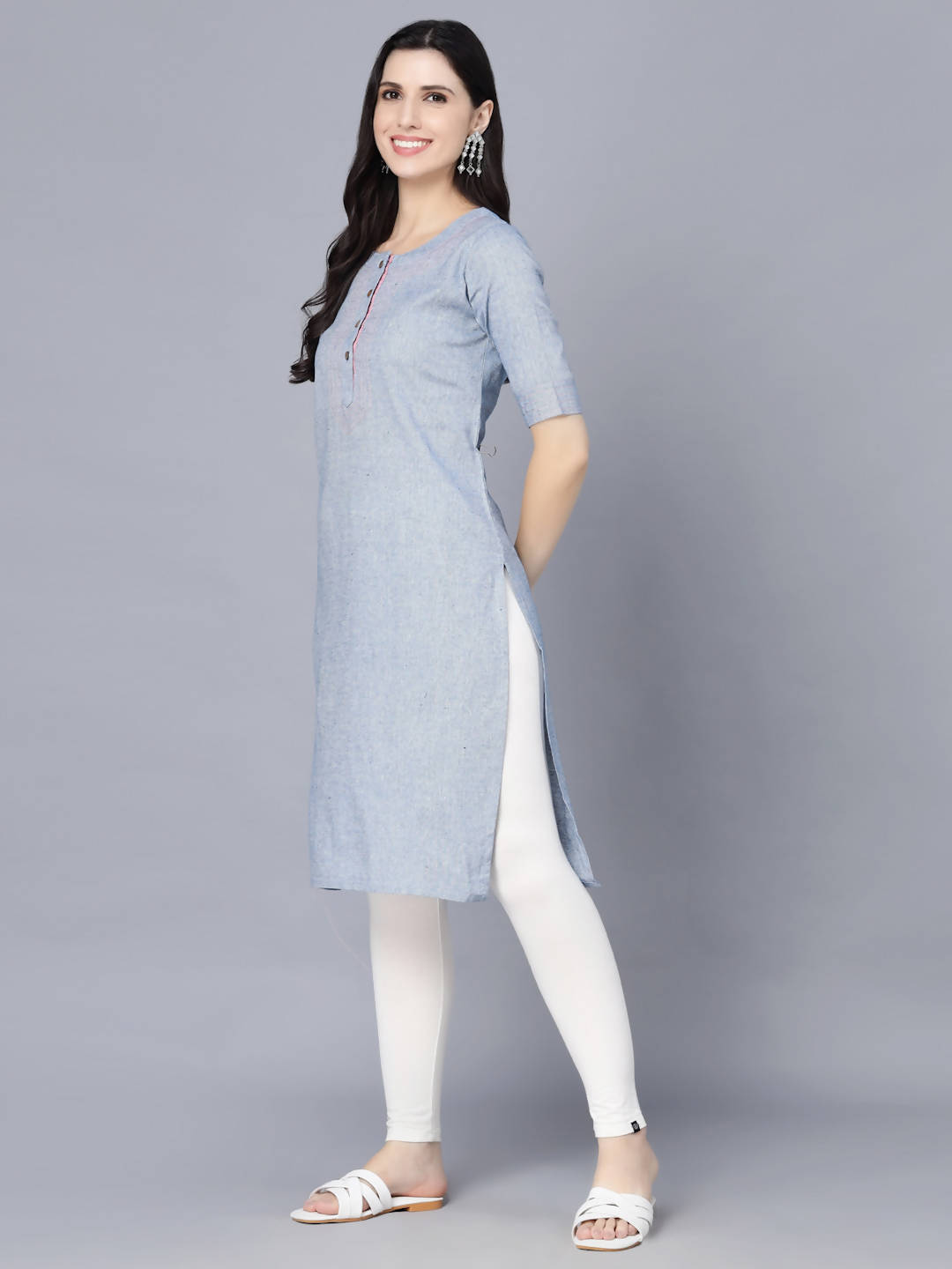 Myshka Women Blue Kurta
