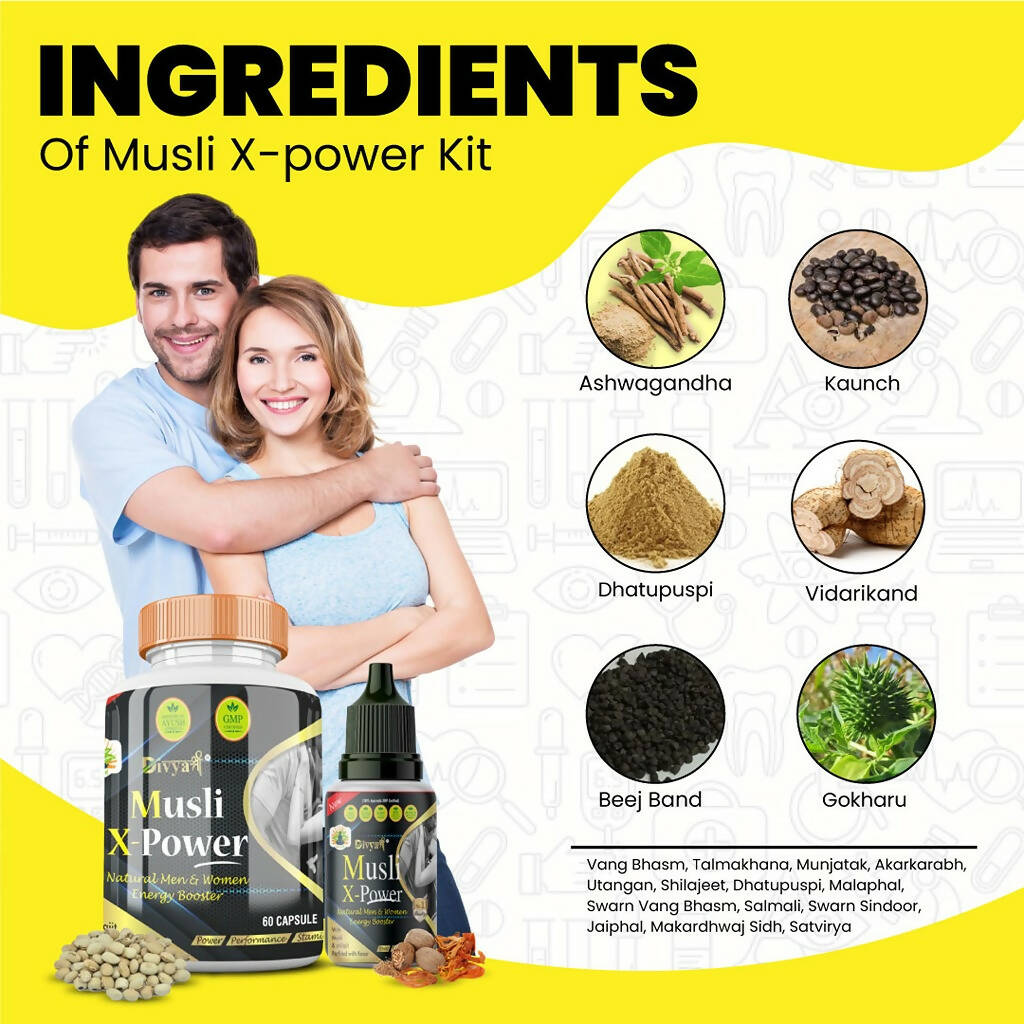 Divya Shree Musli X-Powder Capsule & Musli X-Power Oil Combo 