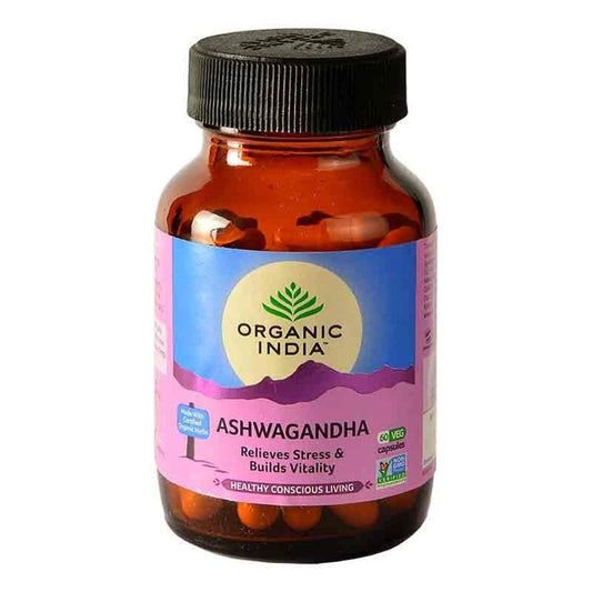 Organic India Ashwagandha Capsules | Certified Organic Adaptogen for Stress Relief & Vitality 