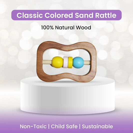 Matoyi Classic Sand Timer Wooden Rattle For Babies - Grab2buy