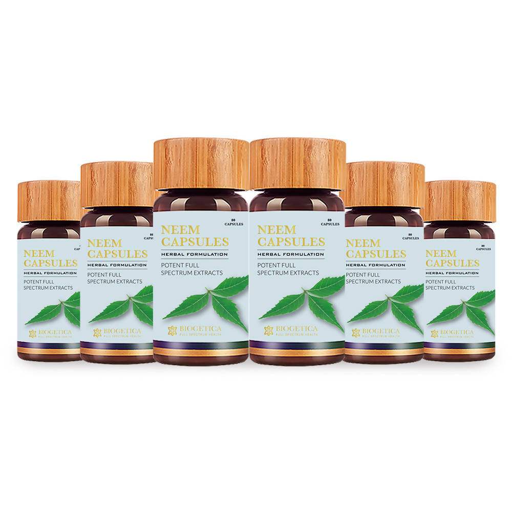 Biogetica Neem Capsules (Detox, anti-fungal and anti-bacterial properties) - Grab2buy