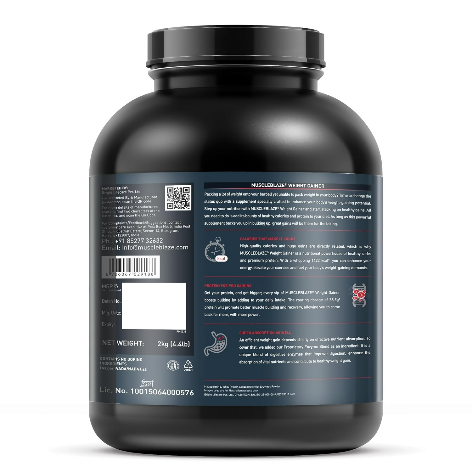 MuscleBlaze Weight Gainer With Added Digezyme Powder 
