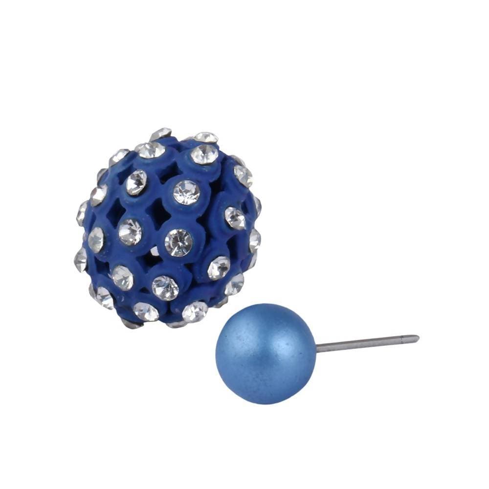 Trendoo Jewelry Gold Plated Stylish Fancy Blue Studs