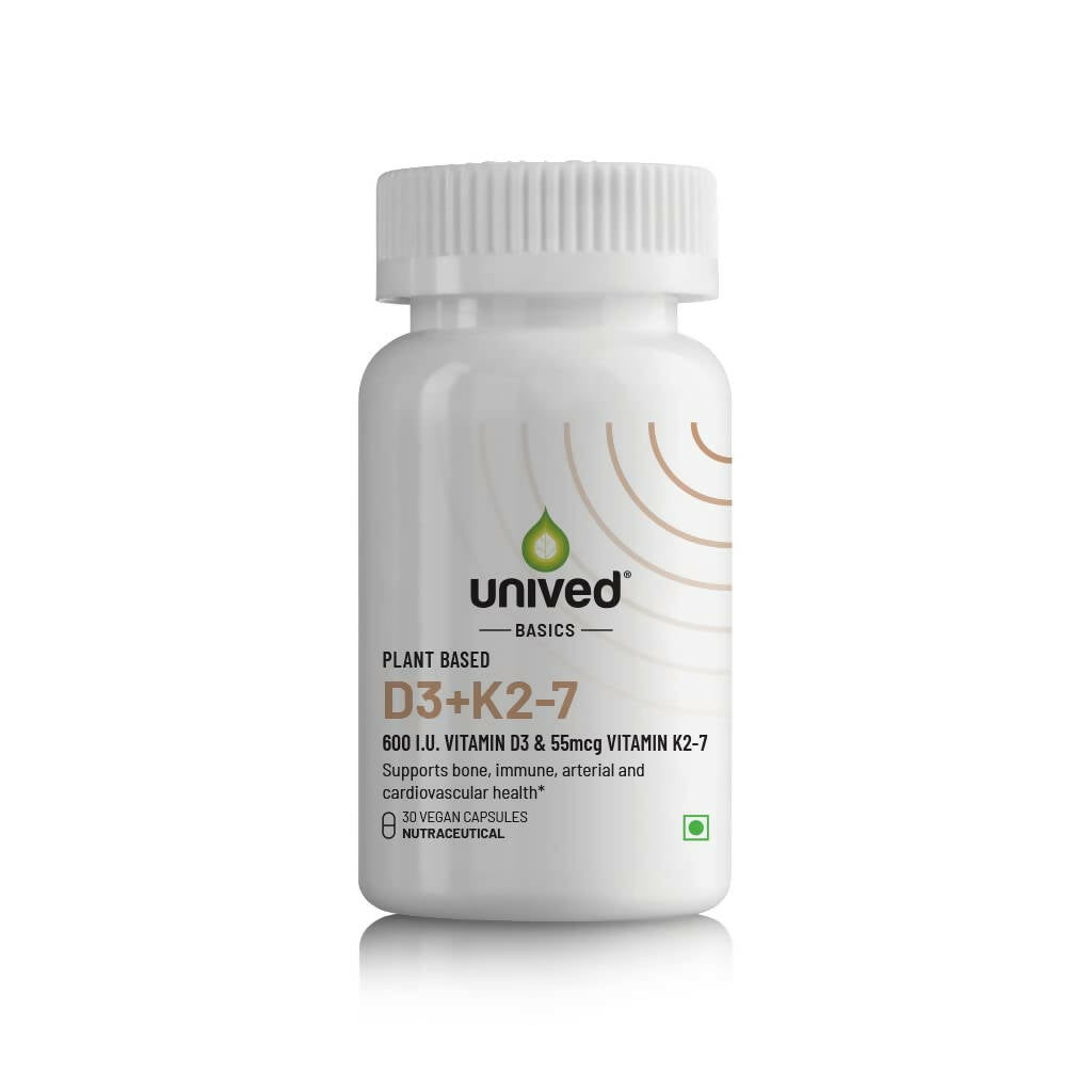 Unived Basics D3+K2 (MK-7) | Vegan Vitamin D3 600 IU & Vitamin K2-7 - Grab2buy
