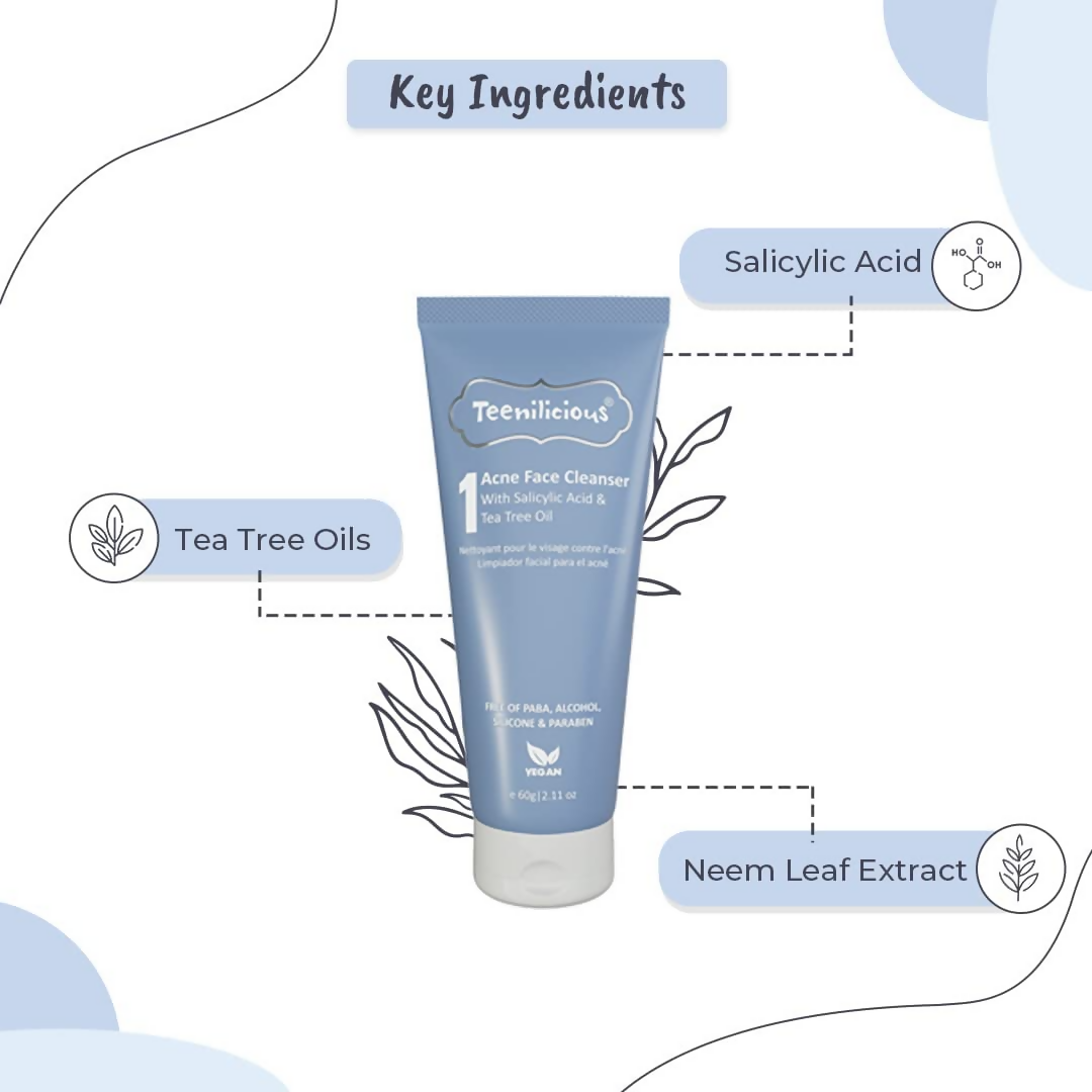 Teenilicious Acne Face Cleanser With 1.5% Salicylic Acid & Tea Tree Oil 