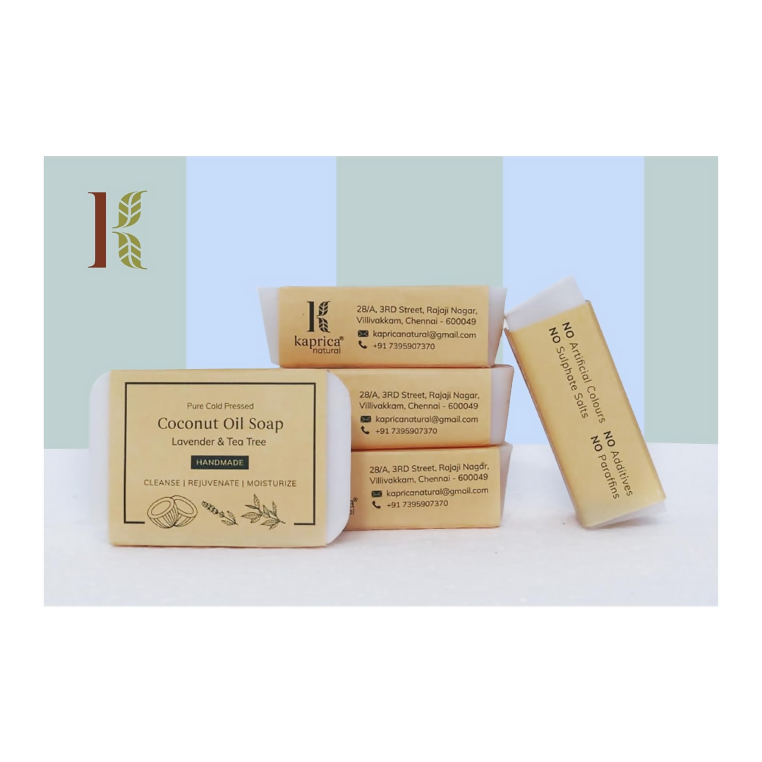 Kaprica Natural Handcrafted Cold Pressed Coconut Oil Soap With Lavender And Tea Tree  Grab2Buy Kaprica Natural Grab2Buy
