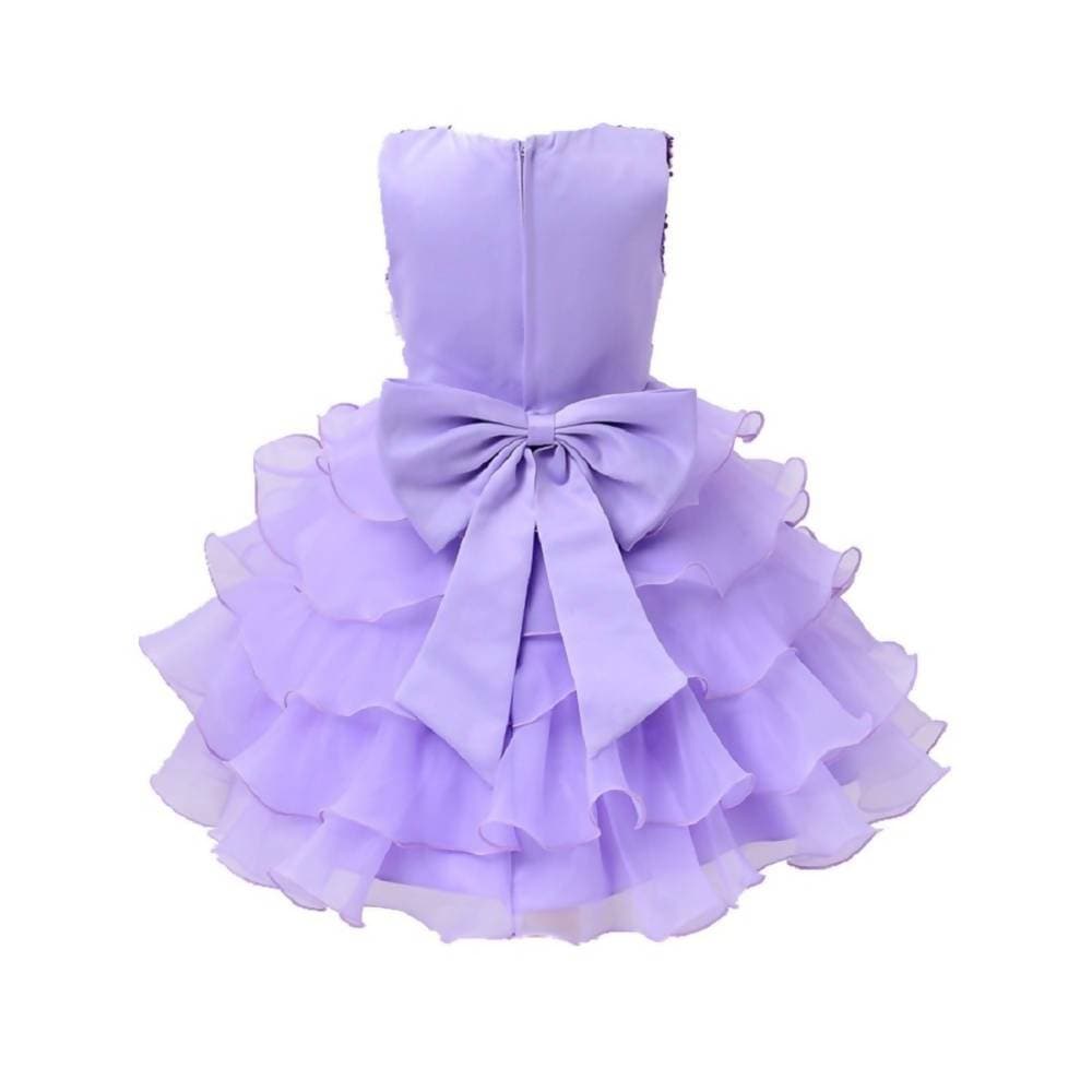 Asmaani Baby Girl's Lavender Color Satin Knee Length Frock (AS-DRESS_22067) - Grab2buy