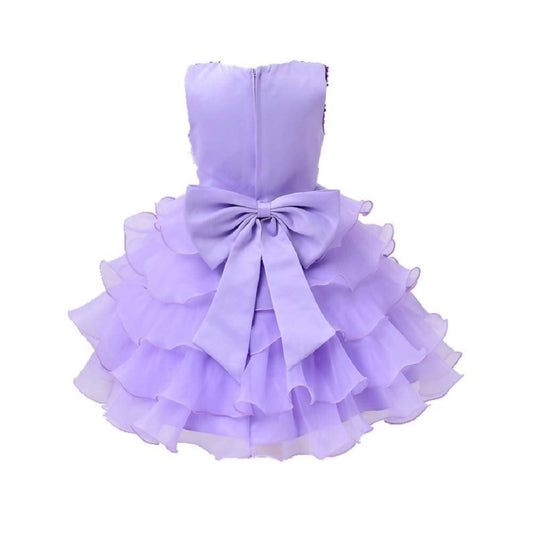Asmaani Baby Girl's Lavender Color Satin Knee Length Frock (AS-DRESS_22067) - Grab2buy
