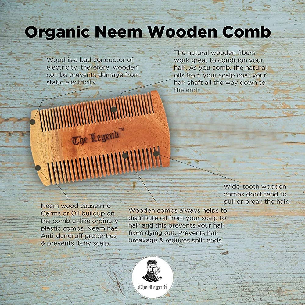 The Legend Organic Pure Neem Wood Comb For Beard  Grab2Buy The Legend Grab2Buy
