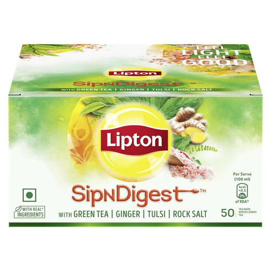 Lipton SipNDigest With Tulsi & Rock Salt Ginger Green Tea Bags - Grab2buy