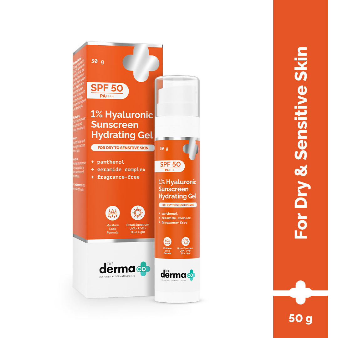 The Derma Co 1% Hyaluronic Sunscreen Hydrating Gel SPF 50 PA ++++  Grab2Buy The Derma Co Grab2Buy