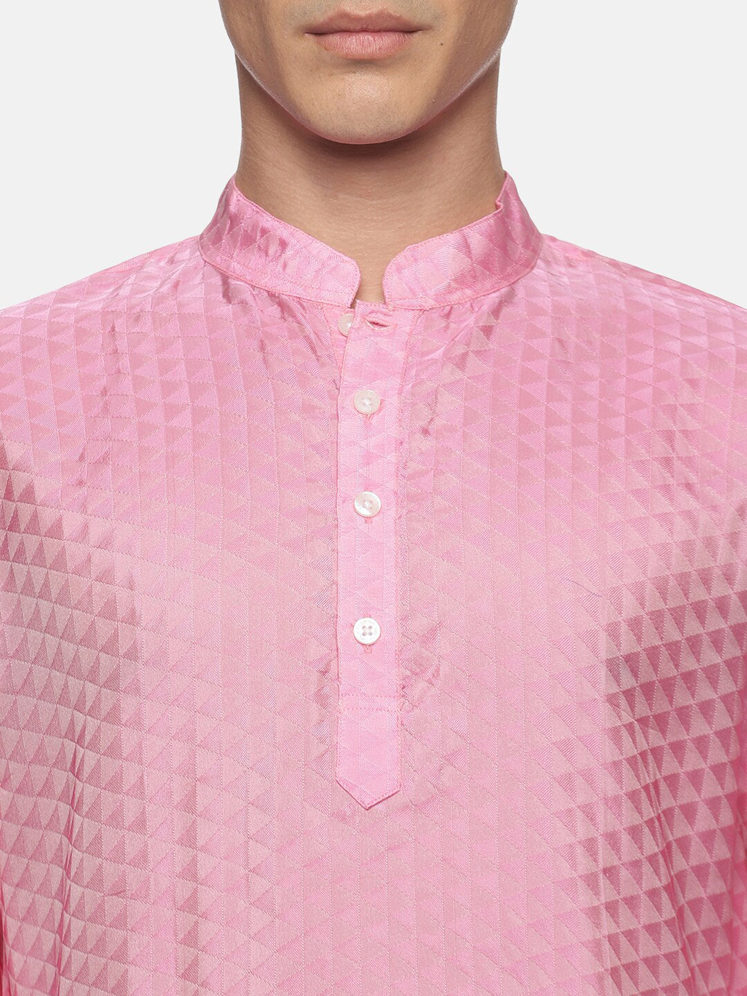 Sethukrishna Men Pink Kurta with Dhoti Pants