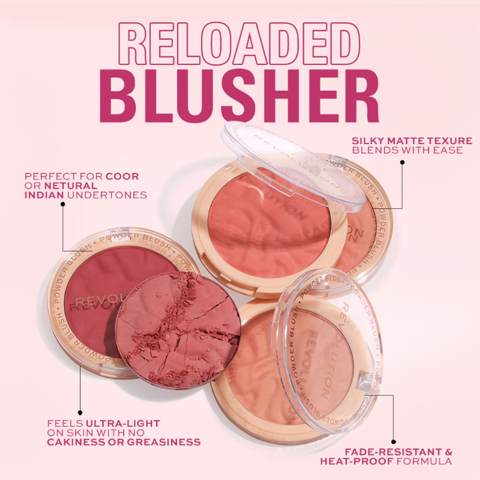 Makeup Revolution Blusher Reloaded - Pink Lady