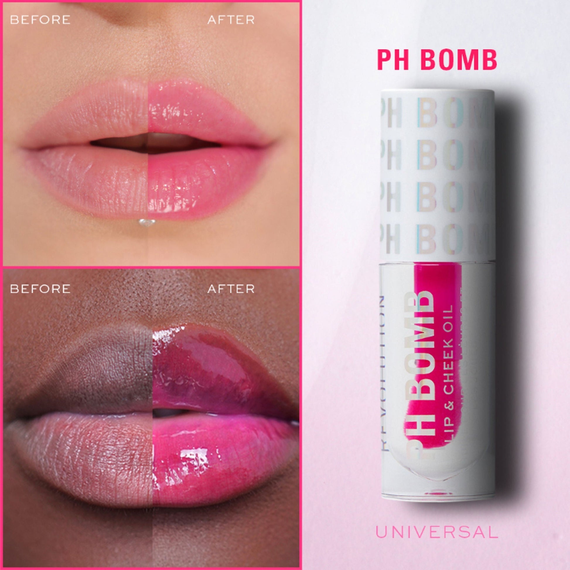 Makeup Revolution Ph Bomb Lip & Cheek Oil Universal  Grab2Buy Makeup Revolution Grab2Buy