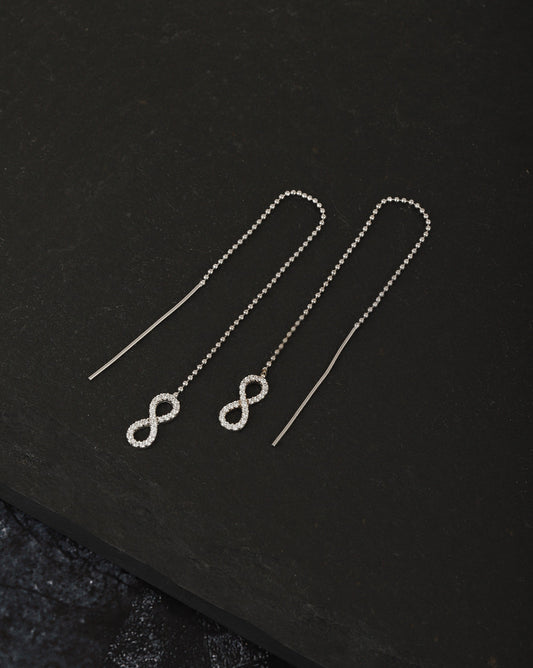 Gold-Polished Half Hoop Earring With Dangling Cz Stone For Women - Wahe Jewels Noz2Toz