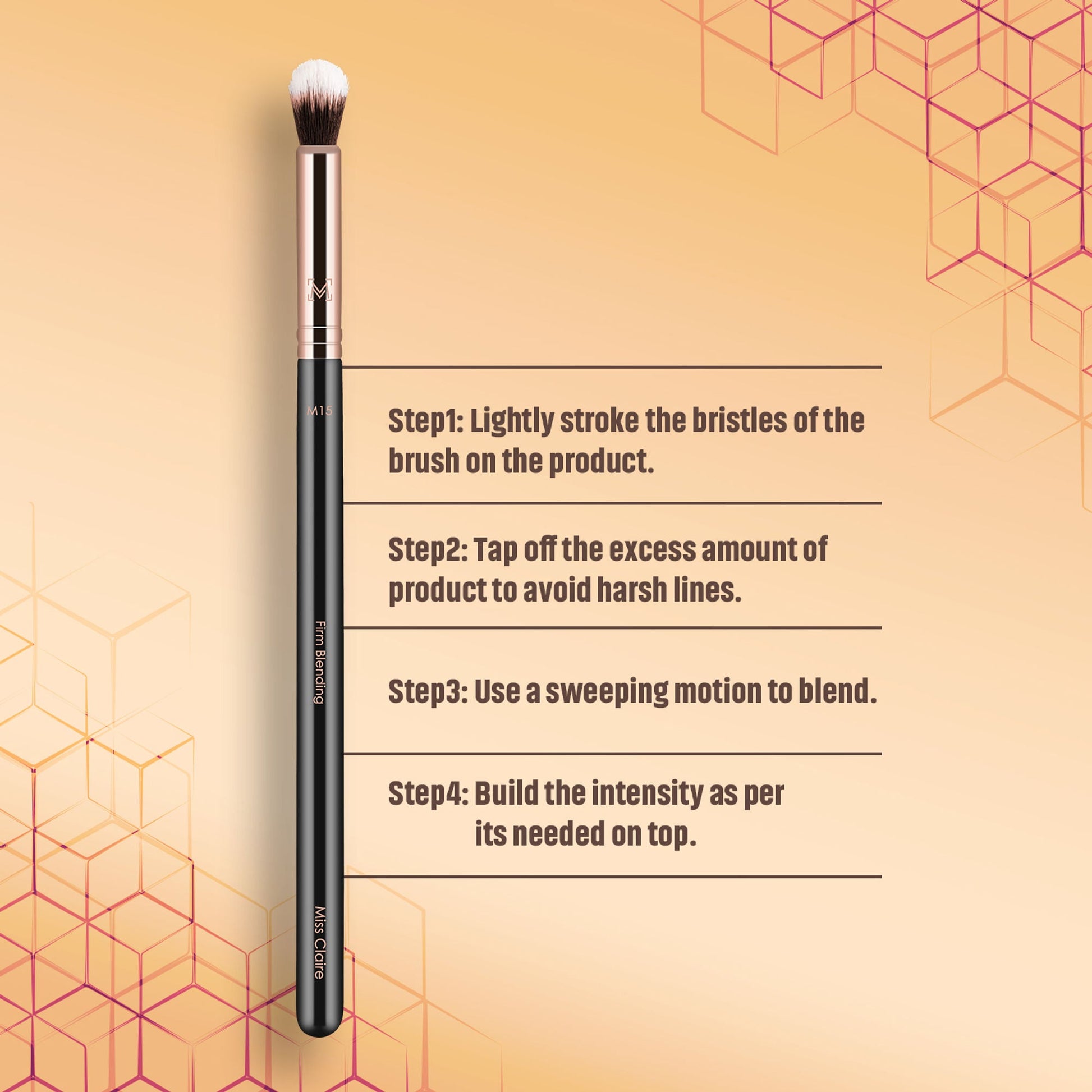 Miss Claire M15 - Firm Blending Brush - Rose Gold
