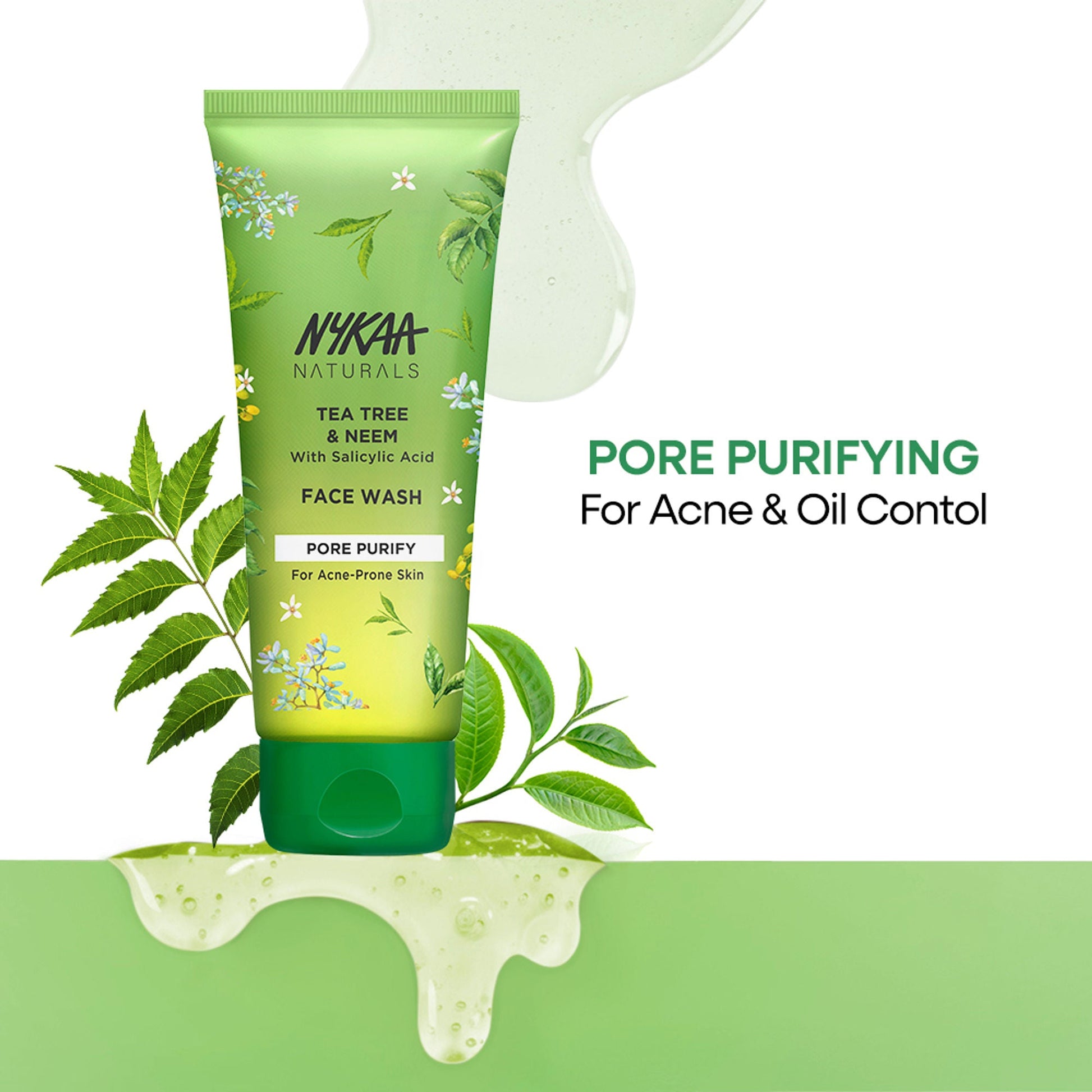 Nykaa Anti-Acne Face Wash With Salicylic Acid, Tea Tree & Neem - For Oily & Acne Prone Skin - Salicylic Acid Tea Tree Neem