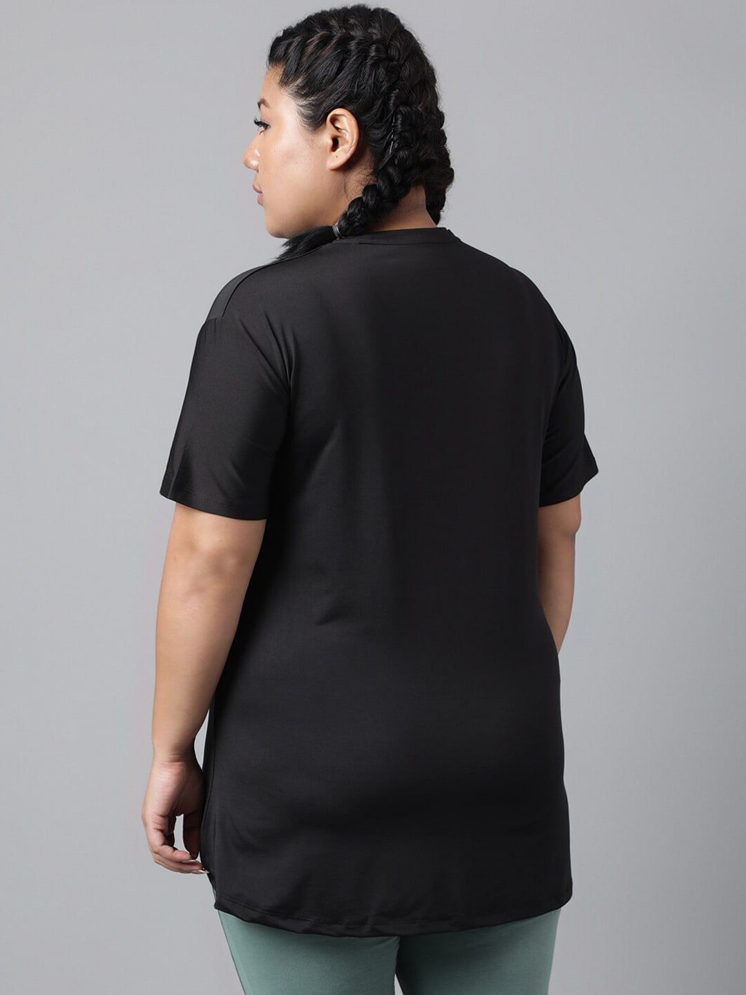 MKH Typography Printed Plus Size Drop Shoulder Sleeves Relaxed Fit Dri-FIT Sports T-shirt 