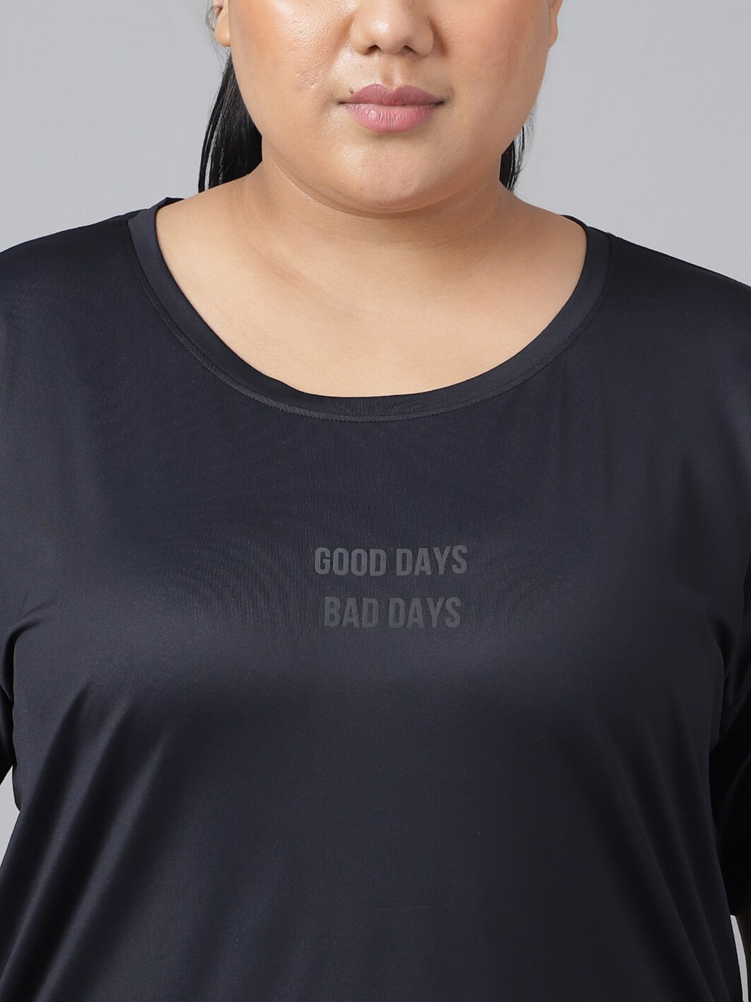 MKH Plus Size Typography Printed Dri-FIT Sports T-Shirt 
