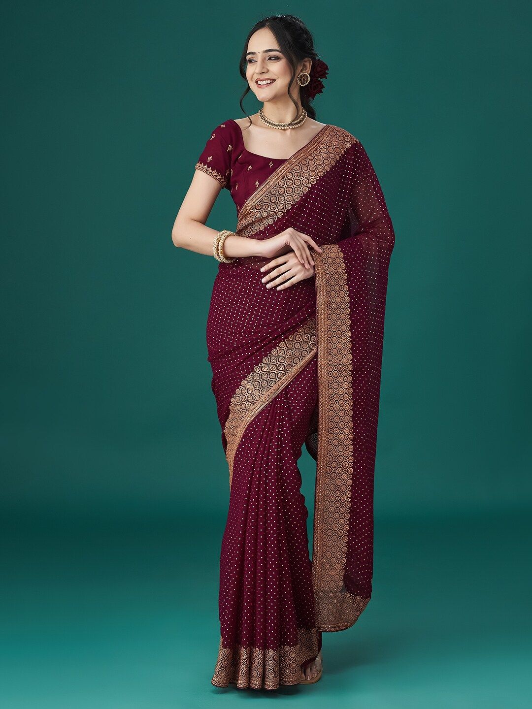 kasee Embroidered Polka Dots Sarees