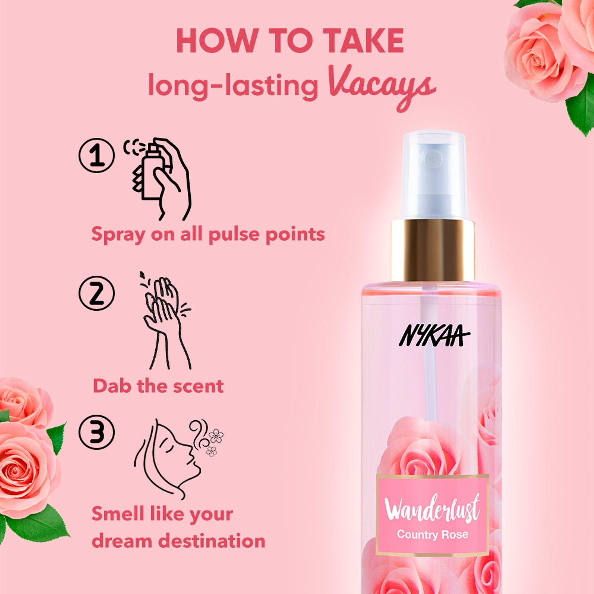 Wanderlust Fragrance Mist For Her - Country Rose  Grab2Buy Wanderlust Grab2Buy