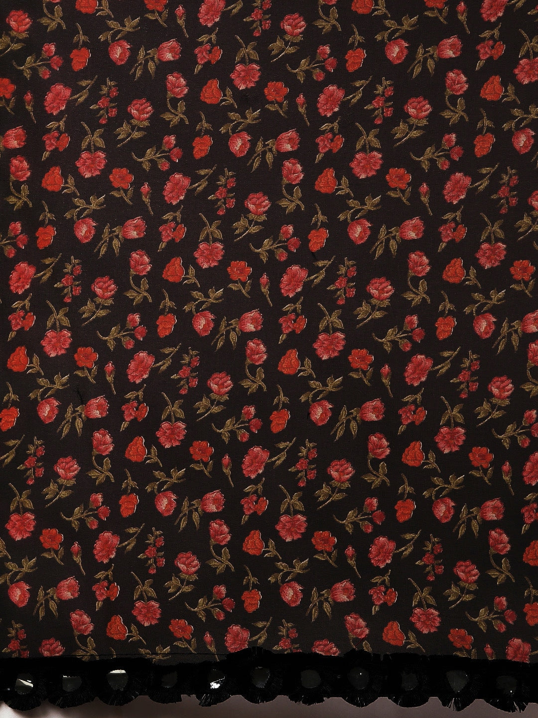 Tikhi Imli Black & Red Poly Georgette Printed Grab2Buy 