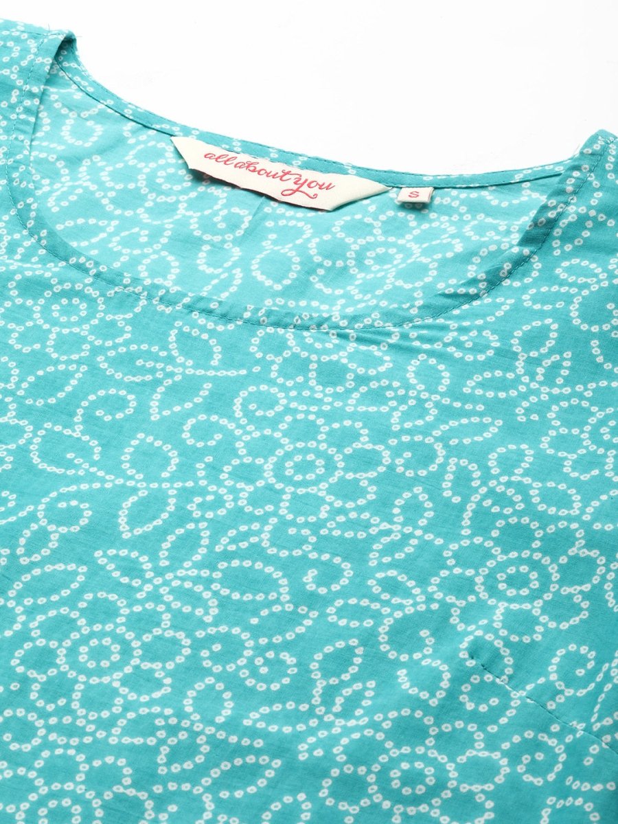 All About You Bandhani Printed Regular Kurta with Trousers