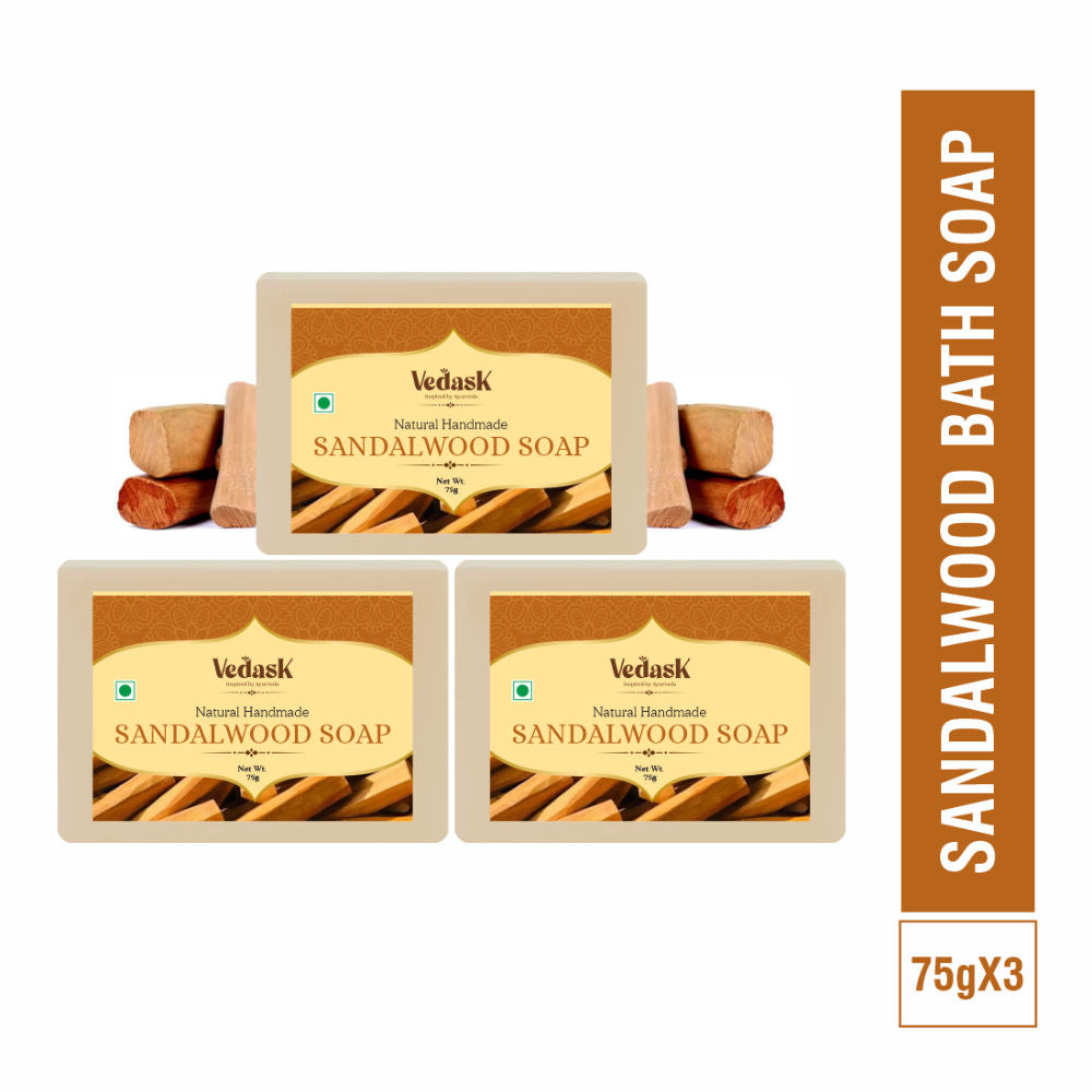 Vedask Organic Handmade Sandalwood Bath Soap  Grab2Buy Vedask Grab2Buy