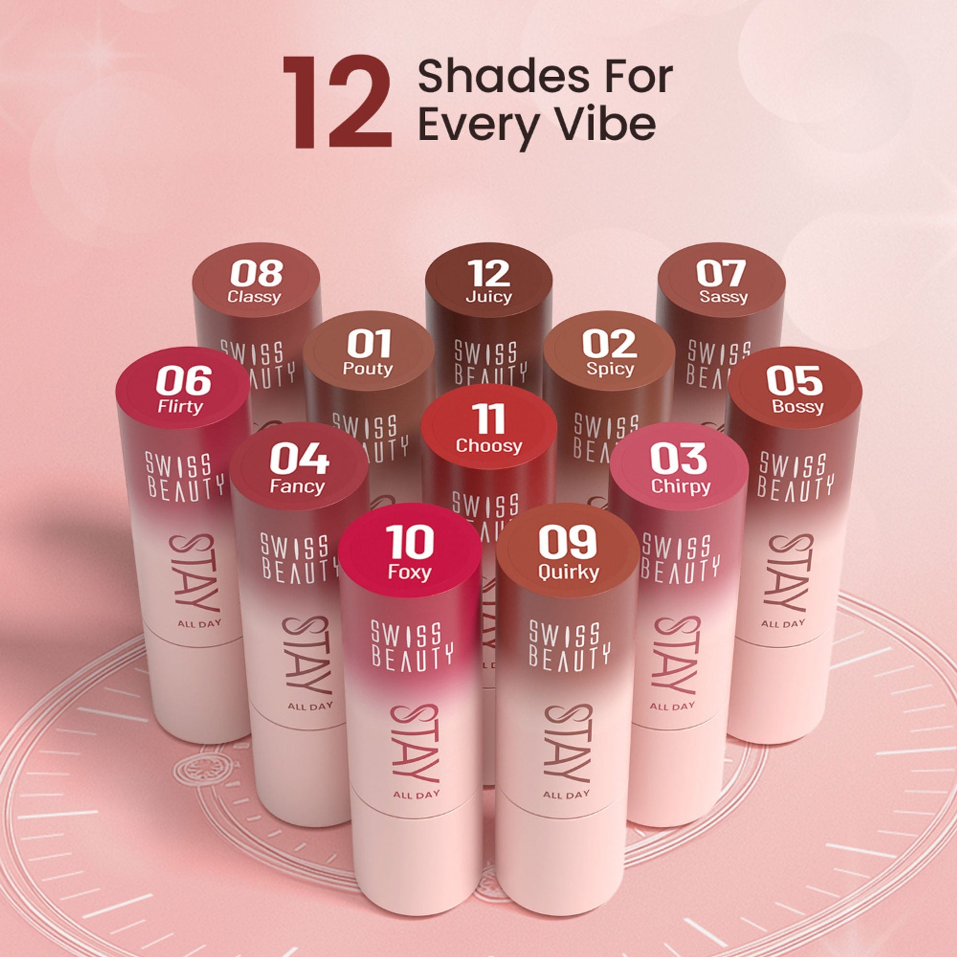 Swiss Beauty Stay All Day Lipstick - 09 Quirky