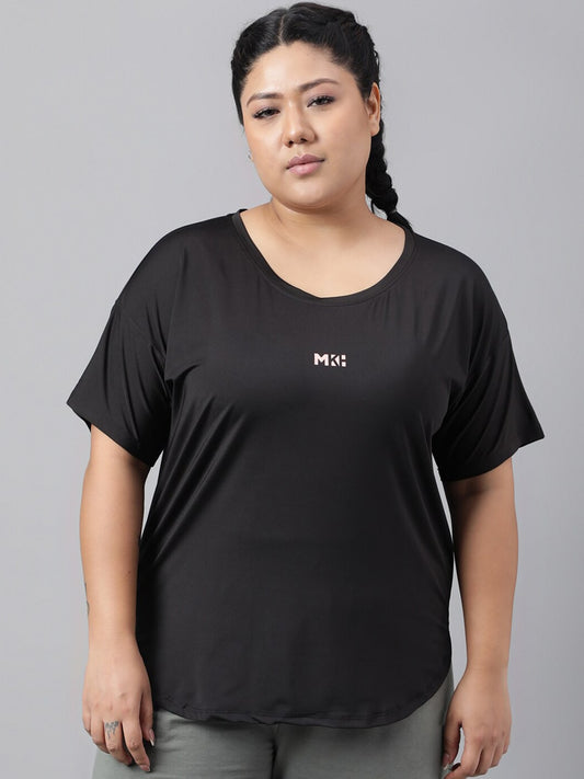 MKH Plus Size Drop Shoulder Sleeves Dri FIT Relaxed Fit Sports T-shirt 