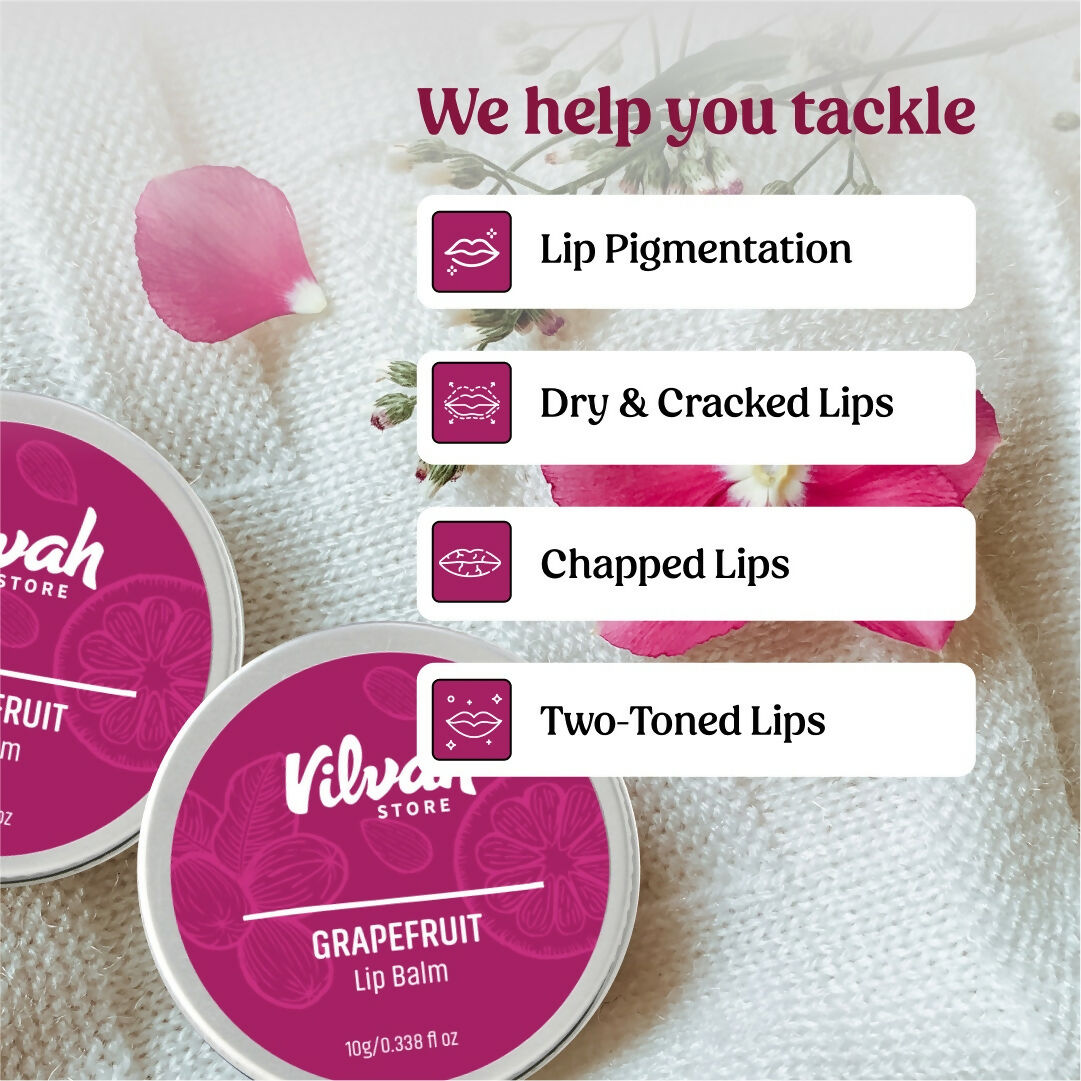 Vilvah Store Lip Balm - Grapefruit  Grab2Buy Vilvah Store Grab2Buy