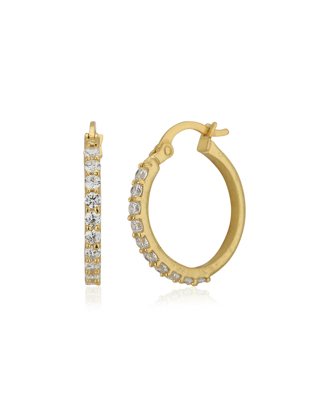 Gold-Polished With Cz Floral Bold Stud Earring - Wahe Jewels Noz2Toz