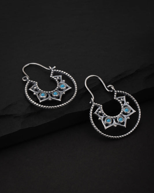 Gold-Polished Navy Blue Tasselled Contemporary Drop Earring For Women - Wahe Jewels