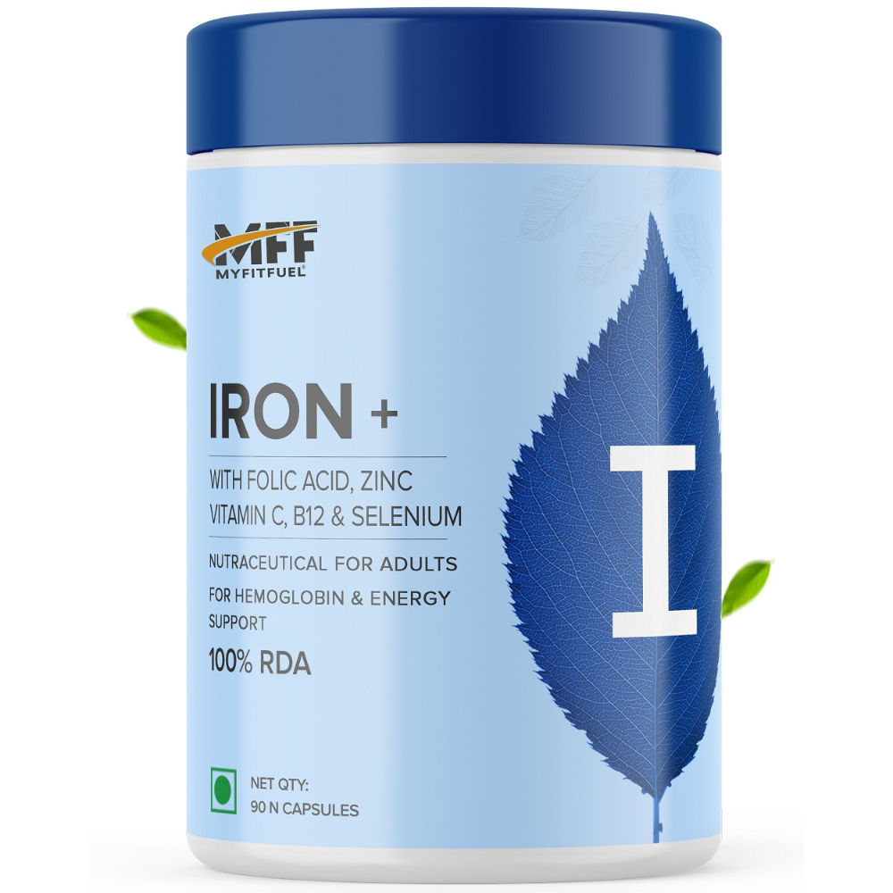 MyFitFuel Iron+ Folic Acid, Zinc, Vitamin C & B12 Supplement Capsules 