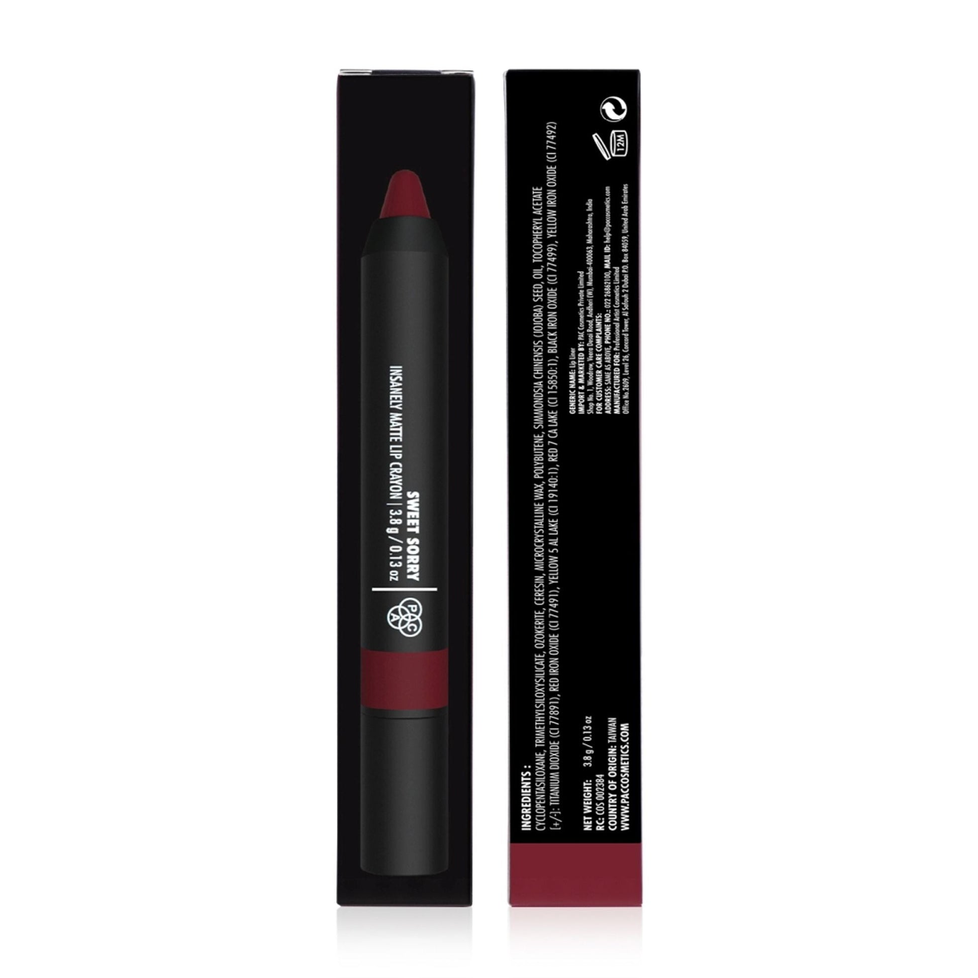 PAC Studio Insanely Matte Lip Crayon - Sweet Sorry