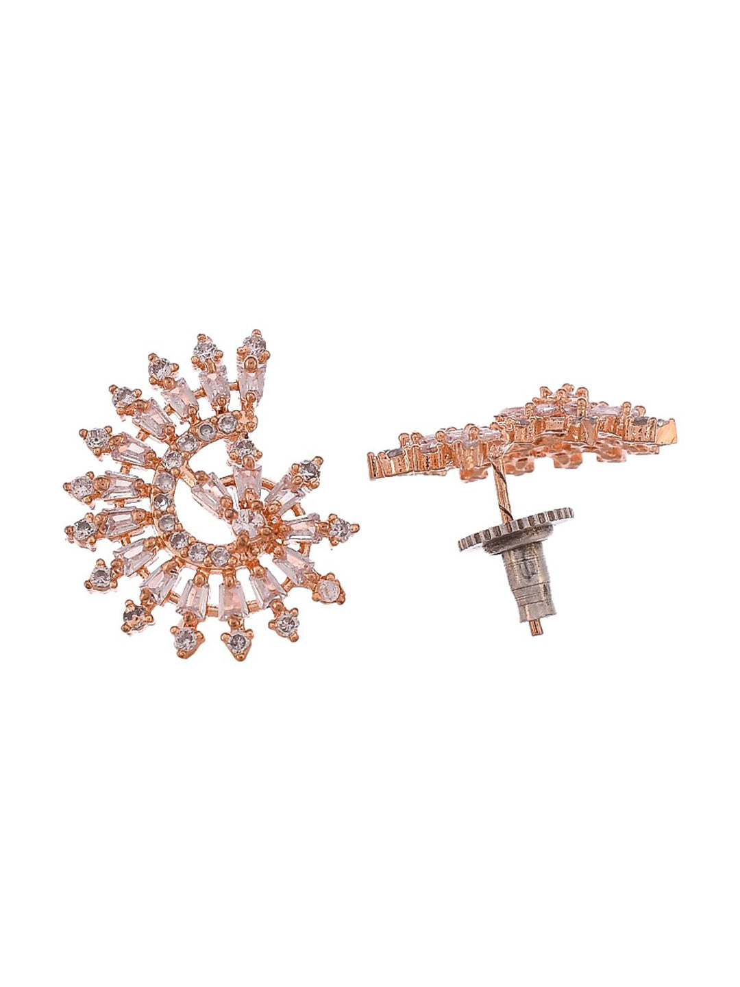Shoshaa Rose Gold Contemporary Studs Earrings - Grab2buy