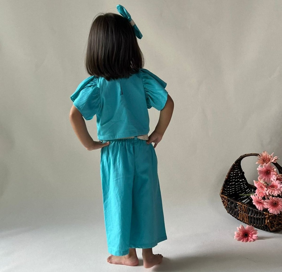 ArthLife Blue Flower Embroidered Co-Ord Set 
