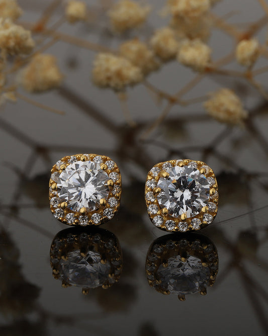 Gold-Polished Red Cz Drop Earring For Women - Wahe Jewels