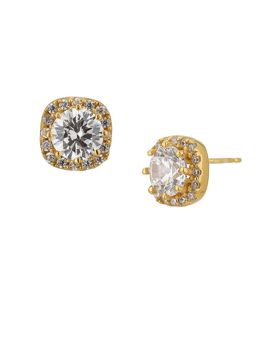 Gold-Polished Red Cz Drop Earring For Women - Wahe Jewels