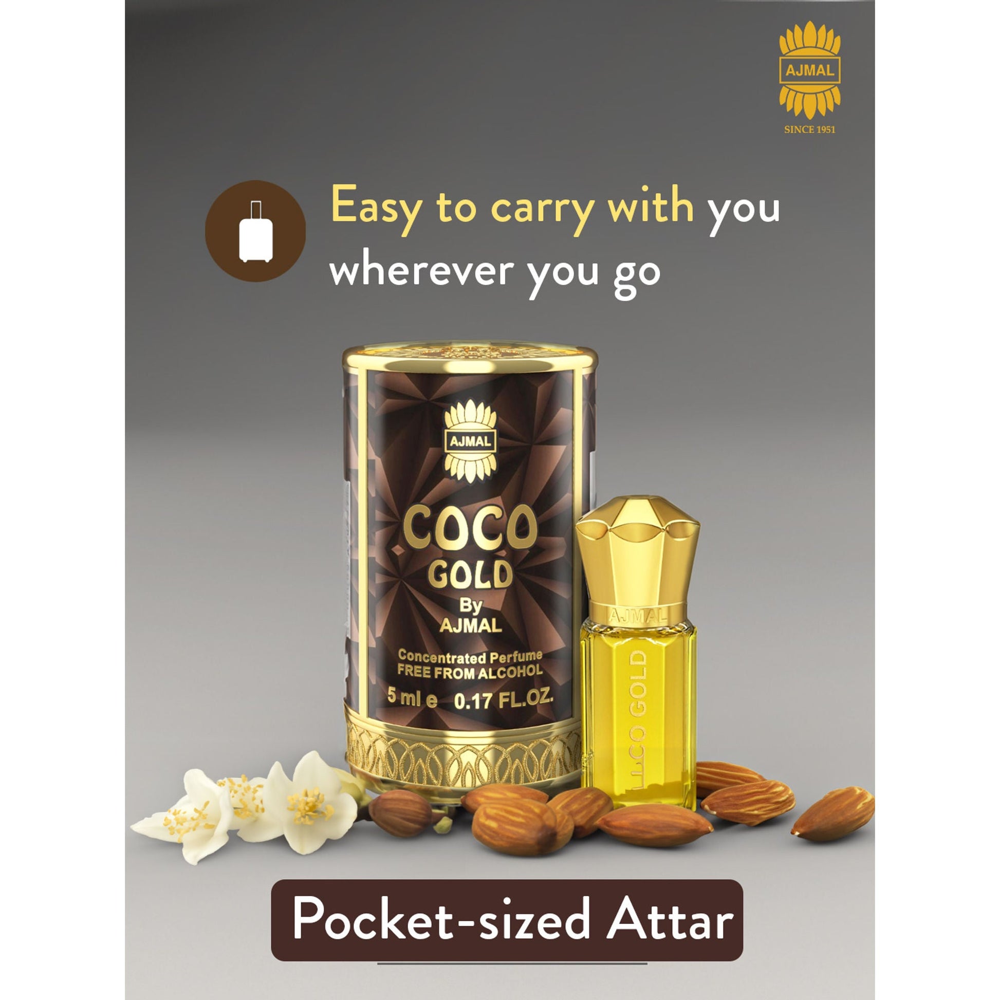 Ajmal India Coco Gold Attar Concentrated Perfume For Her