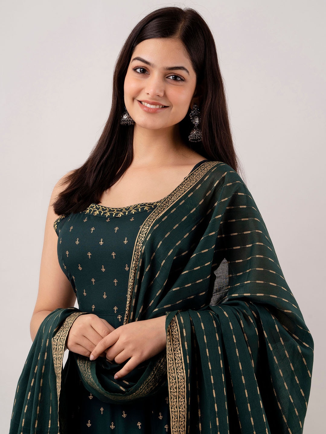Kalini Women Floral Embroidered Kurta With Sharara & Dupatta 