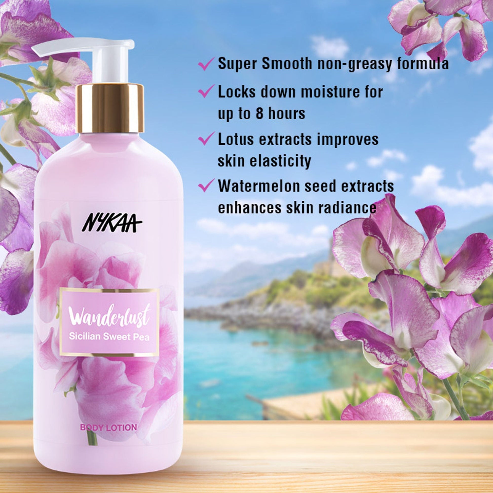 Wanderlust Moisturizing Body Lotion - Sicilian Sweet Pea  Grab2Buy Wanderlust Grab2Buy