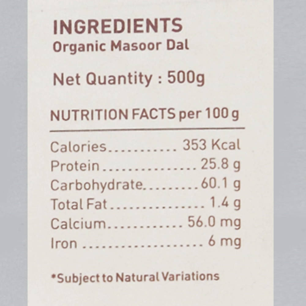 Pure & Sure Masoor Dal Traditional Organic Pulses online