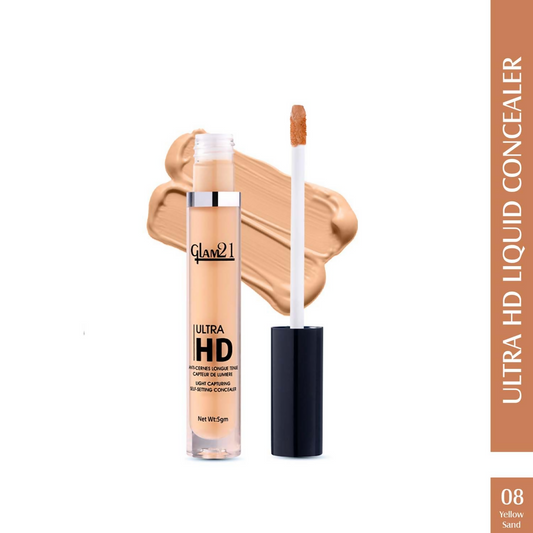Glam21 Ultra HD Liquid Concealer for HD Finish - Yellow Sand