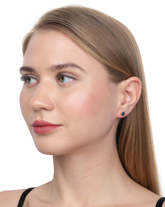 Gold-Polished Cz Studded Circular Hoop Earrings For Women - Wahe Jewels Noz2Toz